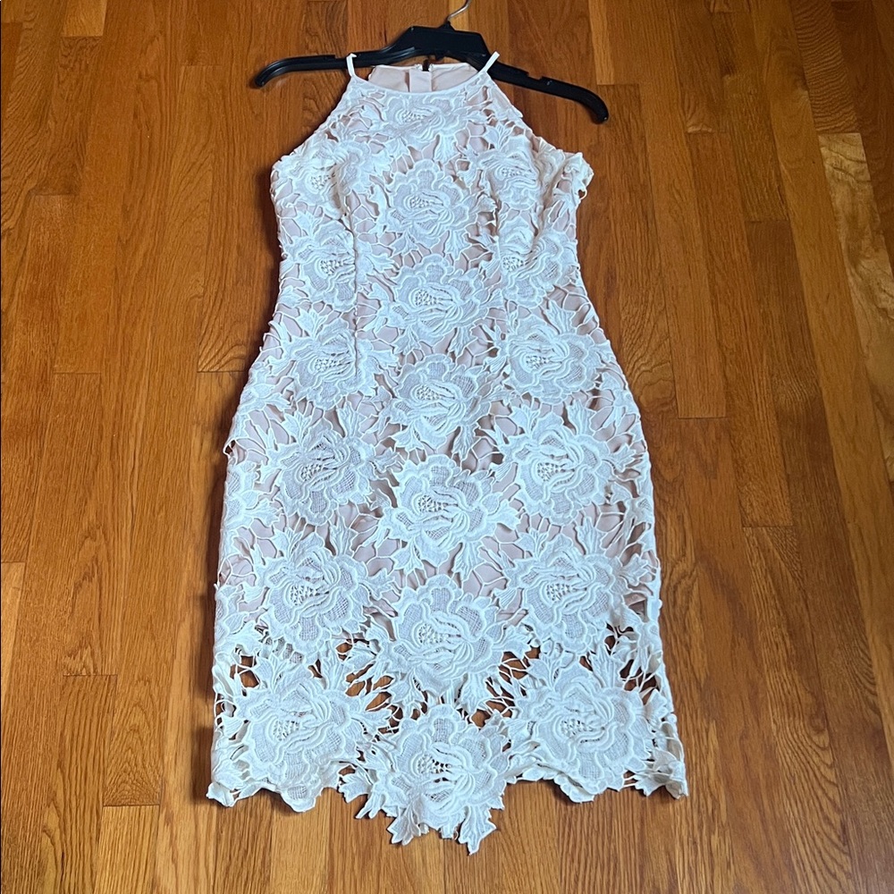 Keepsake White/nude lined Dress